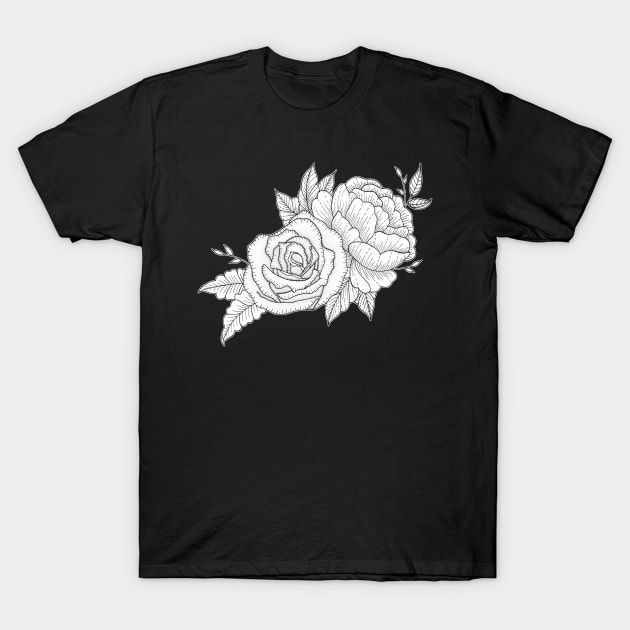 Rose and Peony T-Shirt by CatherineBuggins